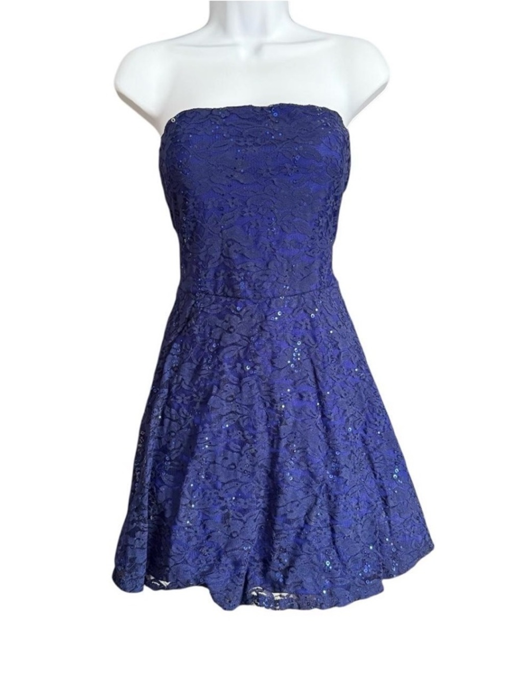 Love Reign Strapless Royal Blue Lace Party Dress Size XL